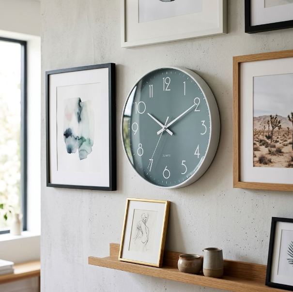 Silent Wall Clock - Real Quartz & Moving Gears – Industrial Art, Minimalistic Simple, Elegant Design