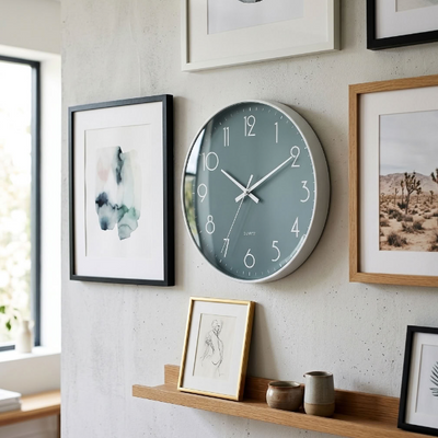 Silent Wall Clock - Real Quartz & Moving Gears – Industrial Art, Minimalistic Simple, Elegant Design