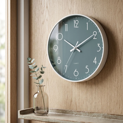 Silent Wall Clock - Real Quartz & Moving Gears – Industrial Art, Minimalistic Simple, Elegant Design