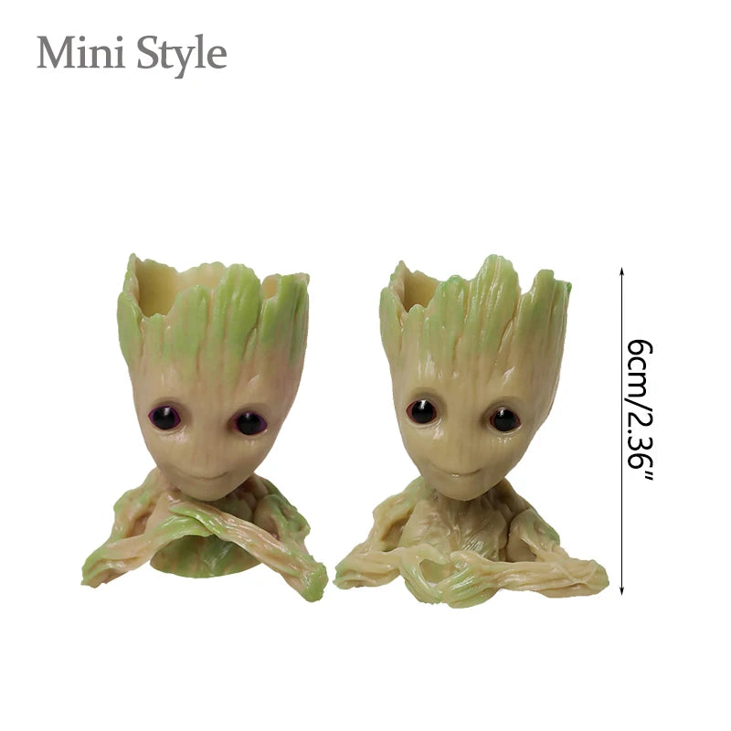 Groot Tree Man Miniature Figurine 5cm – Adorable Galaxy Guardian Desk Ornament, Succulent Planter, Pop Culture Home Decor Gift