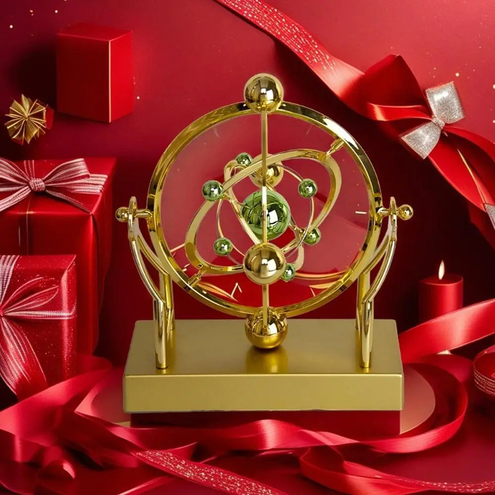 Celestial Orbit Pendulum Perpetual Motion Machine 22.9x22.5cm – Hypnotic Kinetic Art, Rotating Astronomy Sculpture, Desk Decor Gift