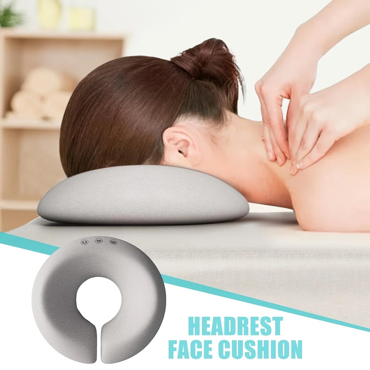 Contour Memory Foam Face & Neck Pillow – Ergonomic Support Cushion with Zip Cover