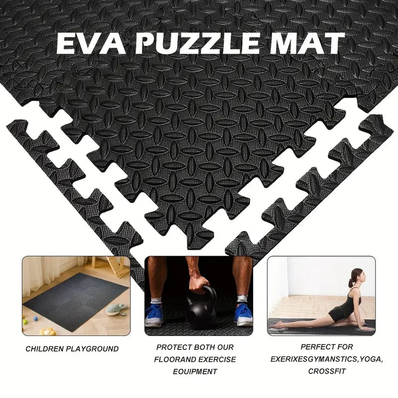 PVC Interlocking Gym Floor Tiles – 30x30cm, 10mm Thick Non-Slip Fitness Mat
