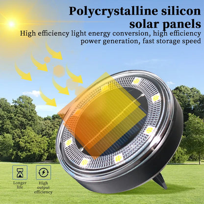 Solar Ground Lights 4-Pack – IP68 Waterproof LED Path & Garden Deck Lights