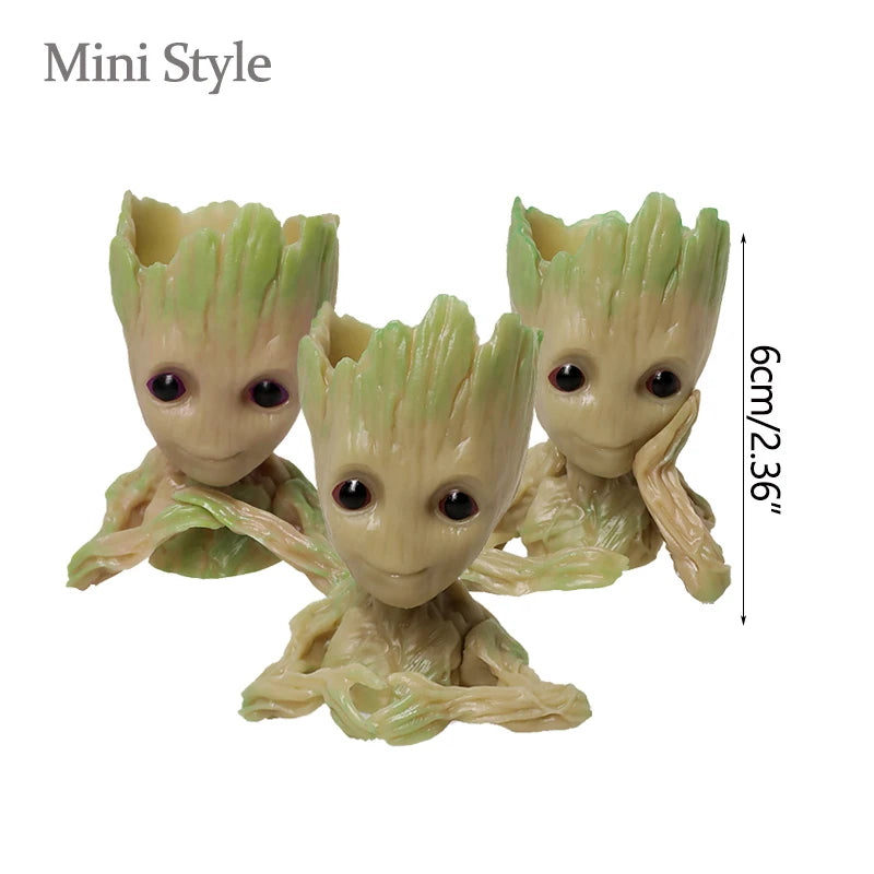 Groot Tree Man Miniature Figurine 5cm – Adorable Galaxy Guardian Desk Ornament, Succulent Planter, Pop Culture Home Decor Gift