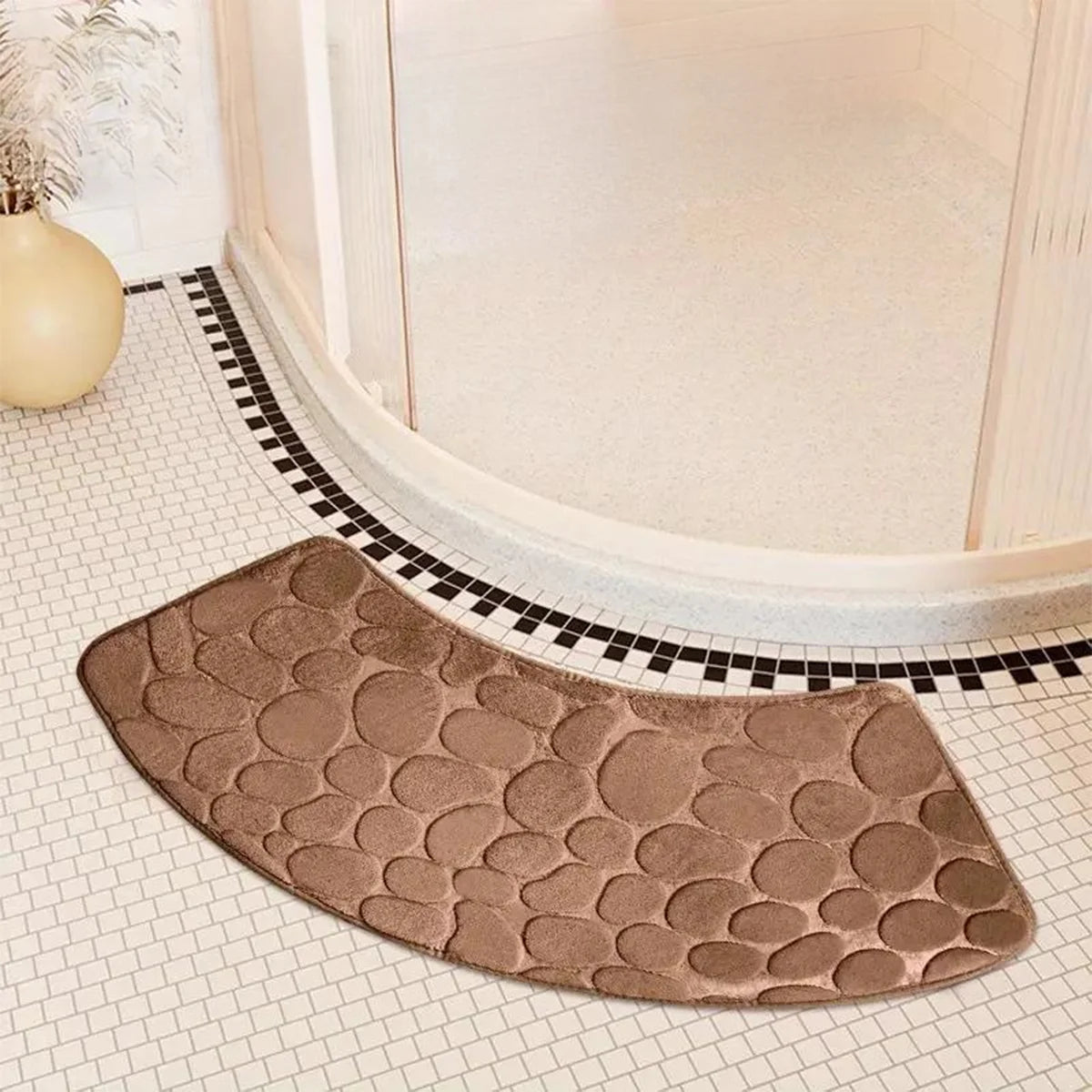 Curved Non-Slip Bathroom Runner Mat – Absorbent, Dirt-Resistant, 400x1000mm