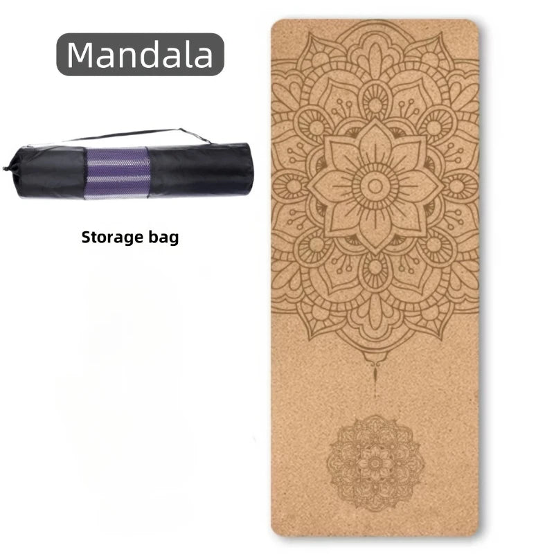 Mandala TPE Yoga Mat with Carrying Bag – 5mm Non-Slip, 183x61cm