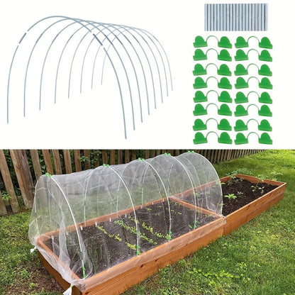 25pcs Rust-Proof Fiberglass Garden Hoops | DIY Grow Tunnel Support Frame for Raised Beds & Garden Fabric