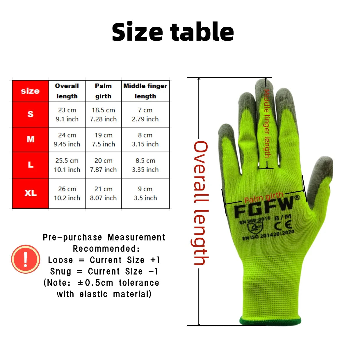 Lightweight Safety Gloves 10 Pack | S/M/L/XL