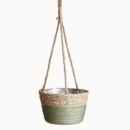 Hanging Planter Basket | Jute Rope Woven Plant Hanger for Indoor & Outdoor Decor
