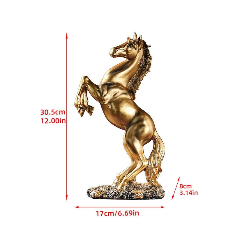 European Victory Horse Statue 640g – Galloping Animal Figurine, Luxury Living Room Decor, Office Desktop Gift