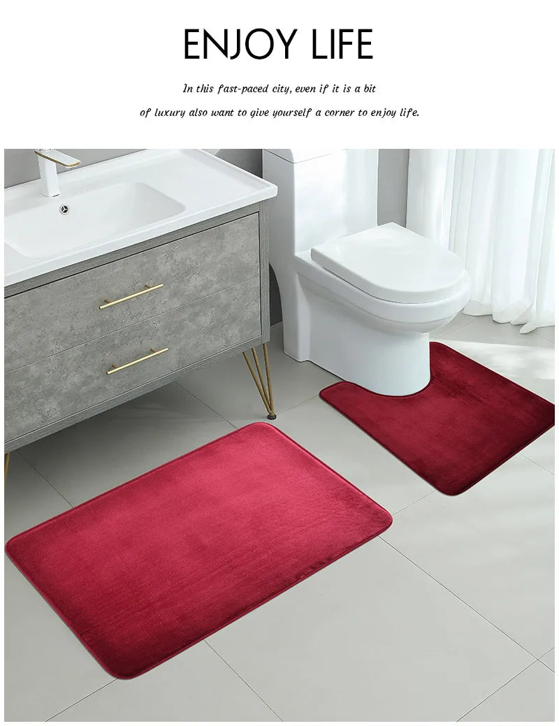 3-Piece Microfiber Bathroom Mat Set – Non-Slip, Absorbent Bath, Toilet & Shower Mats