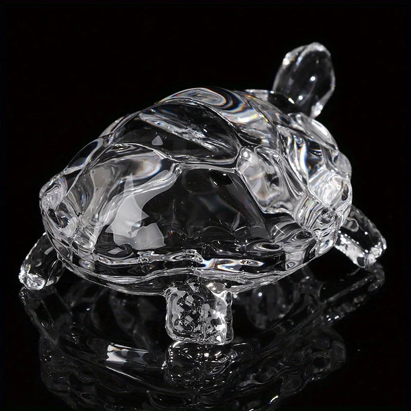 Crystal Turtle Ornament Mini Lucky Statue 84g – Charming Animal Figurine, Feng Shui Decor, Home & Office Desk Gift