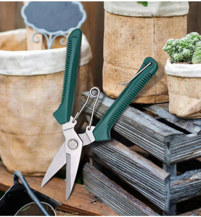 Stainless Steel Pruning Shears with Non-Slip Handle | Garden Scissors for Bonsai & Plant Trimming