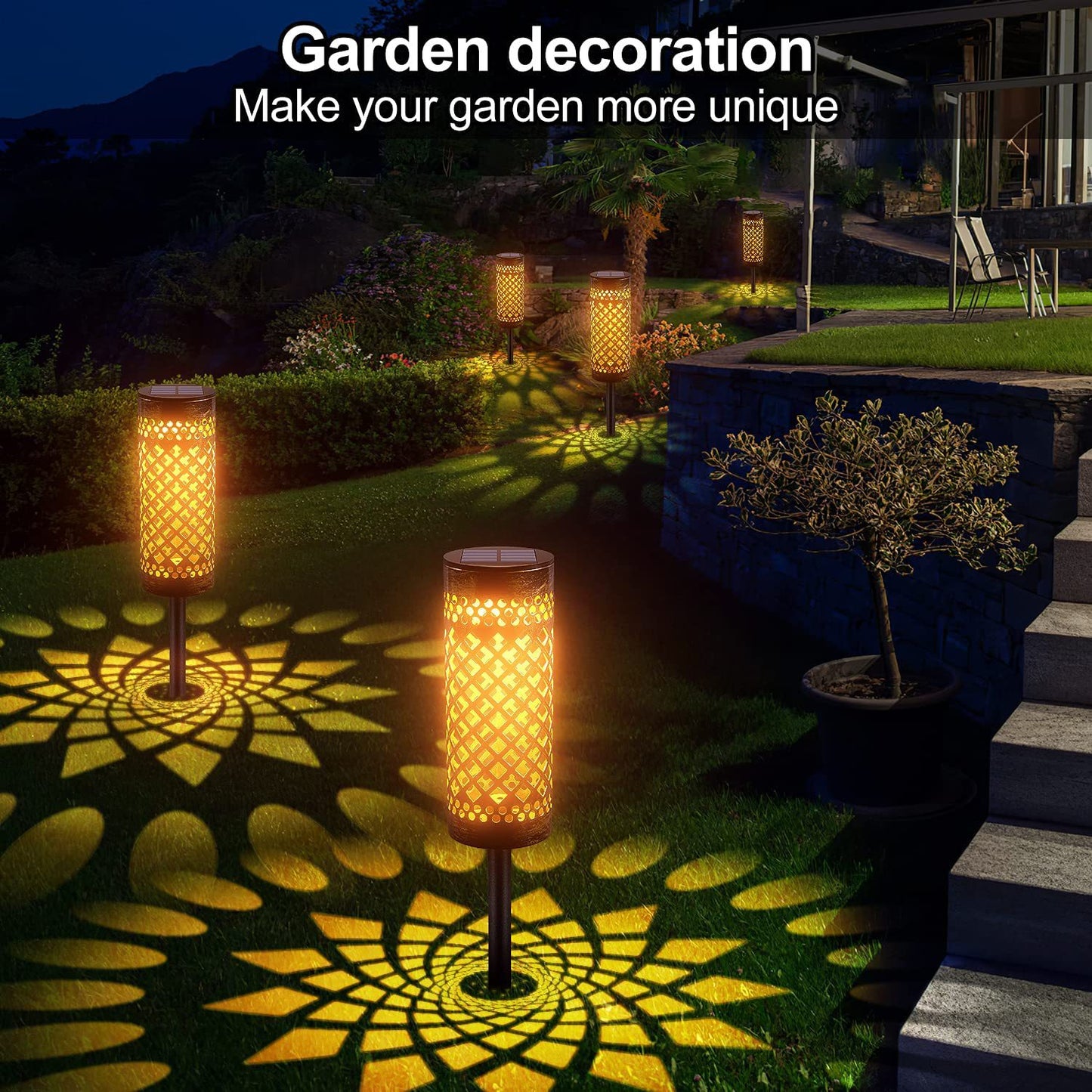 Metal Solar-Powered Lawn Lamp - Waterproof