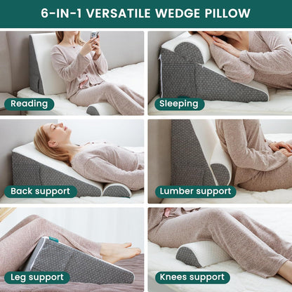Wedge Pillow for Acid Reflux, Back & Neck Support