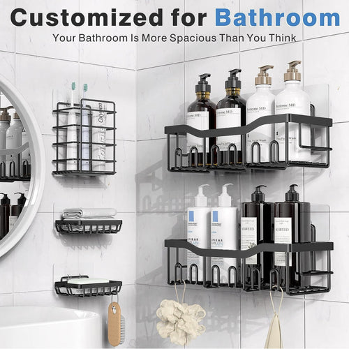 Wall-Mounted Bathroom Organizer Rack
