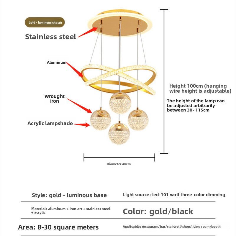 Modern LED Chandelier – Multi-Head Pendant Light