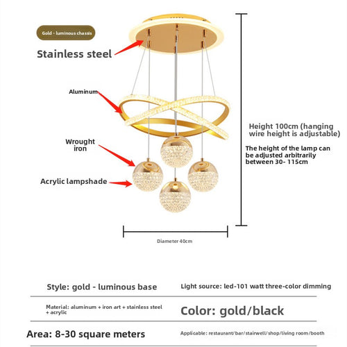 Modern LED Chandelier – Multi-Head Pendant Light