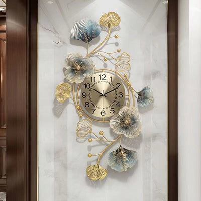 Ginkgo Leaf Wall Clock – Chinese Style