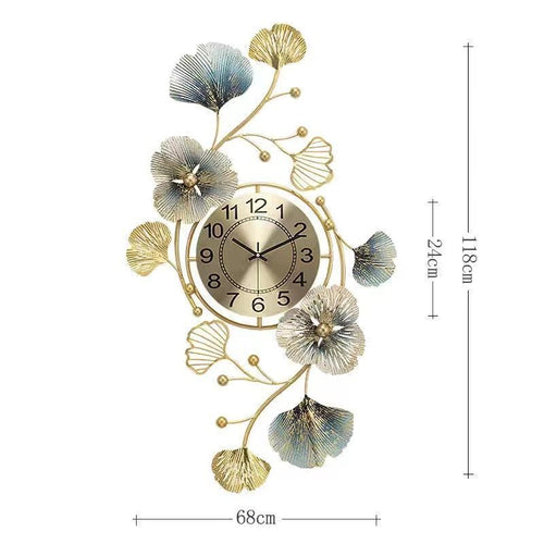Ginkgo Leaf Wall Clock – Chinese Style