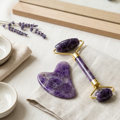 Amethyst Roller and Gua Sha Set
