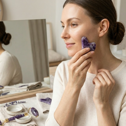 Amethyst Roller and Gua Sha Set